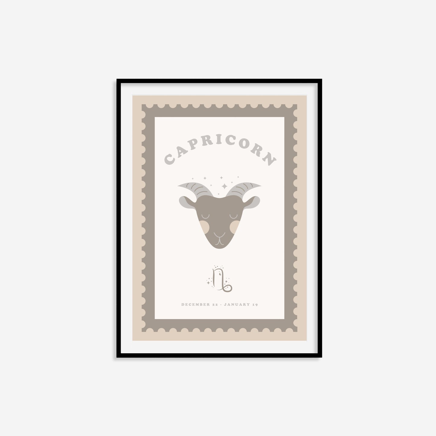 Cute Children's Capricorn Zodiac Print