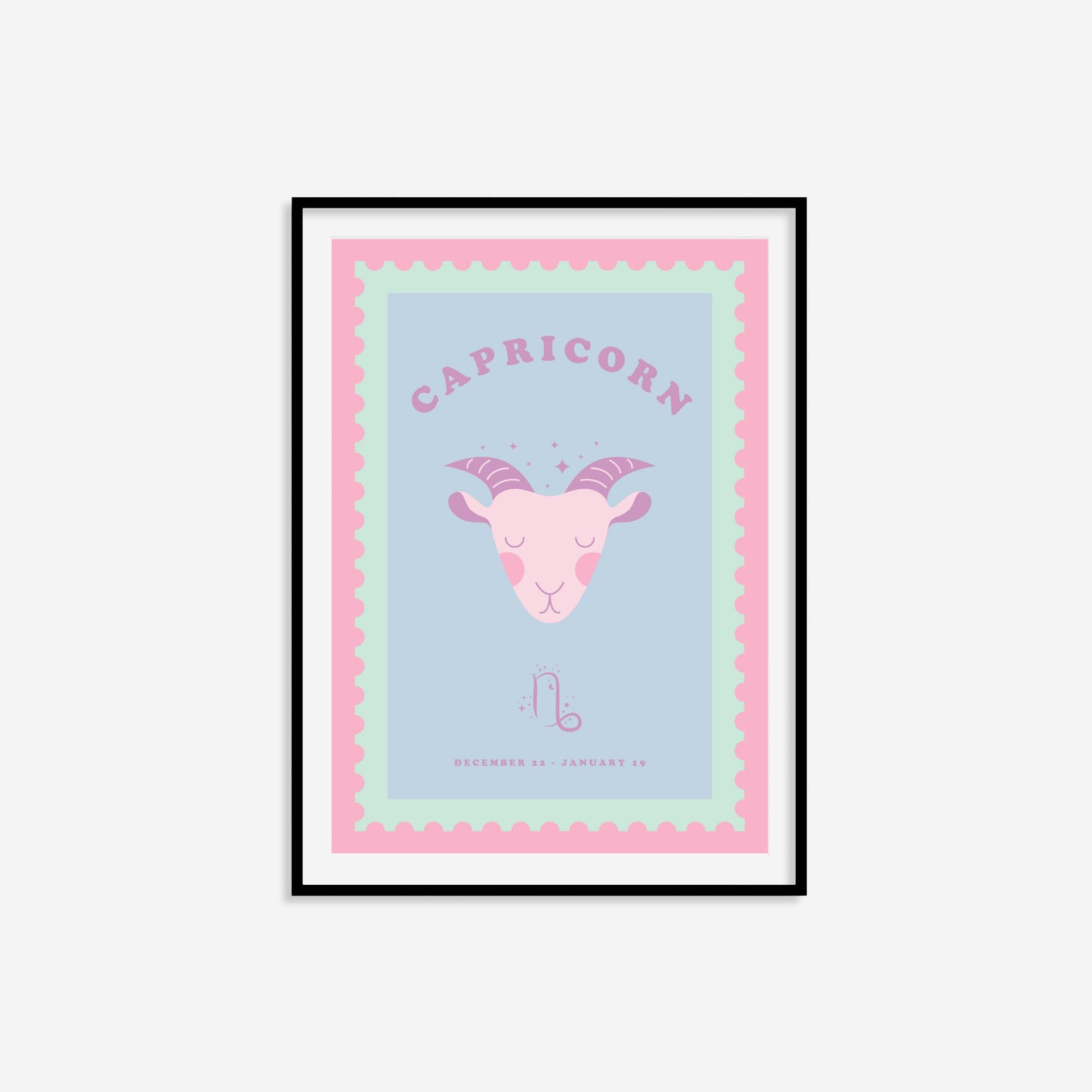 Cute Children's Capricorn Zodiac Print