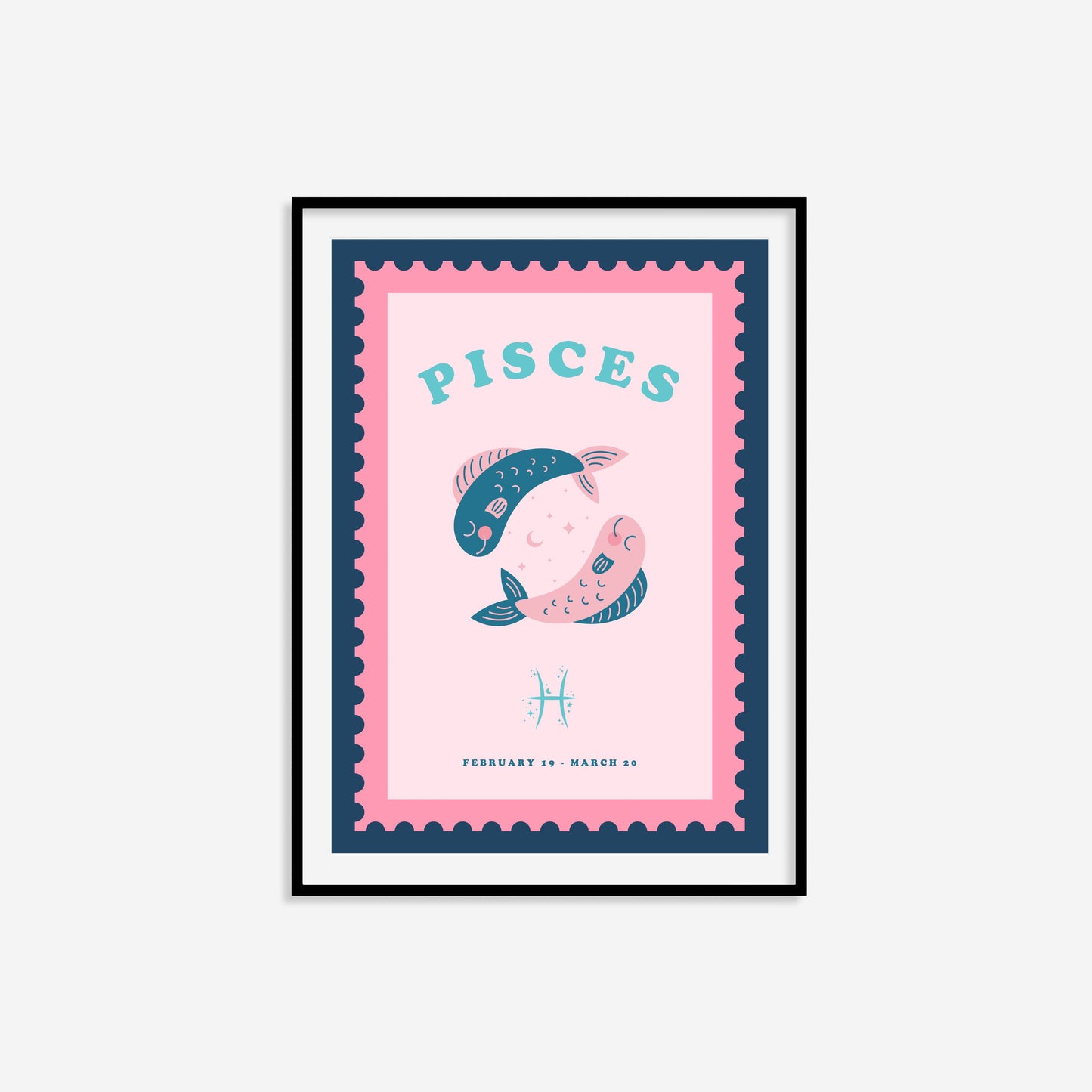 Cute Children's Pisces Zodiac Print