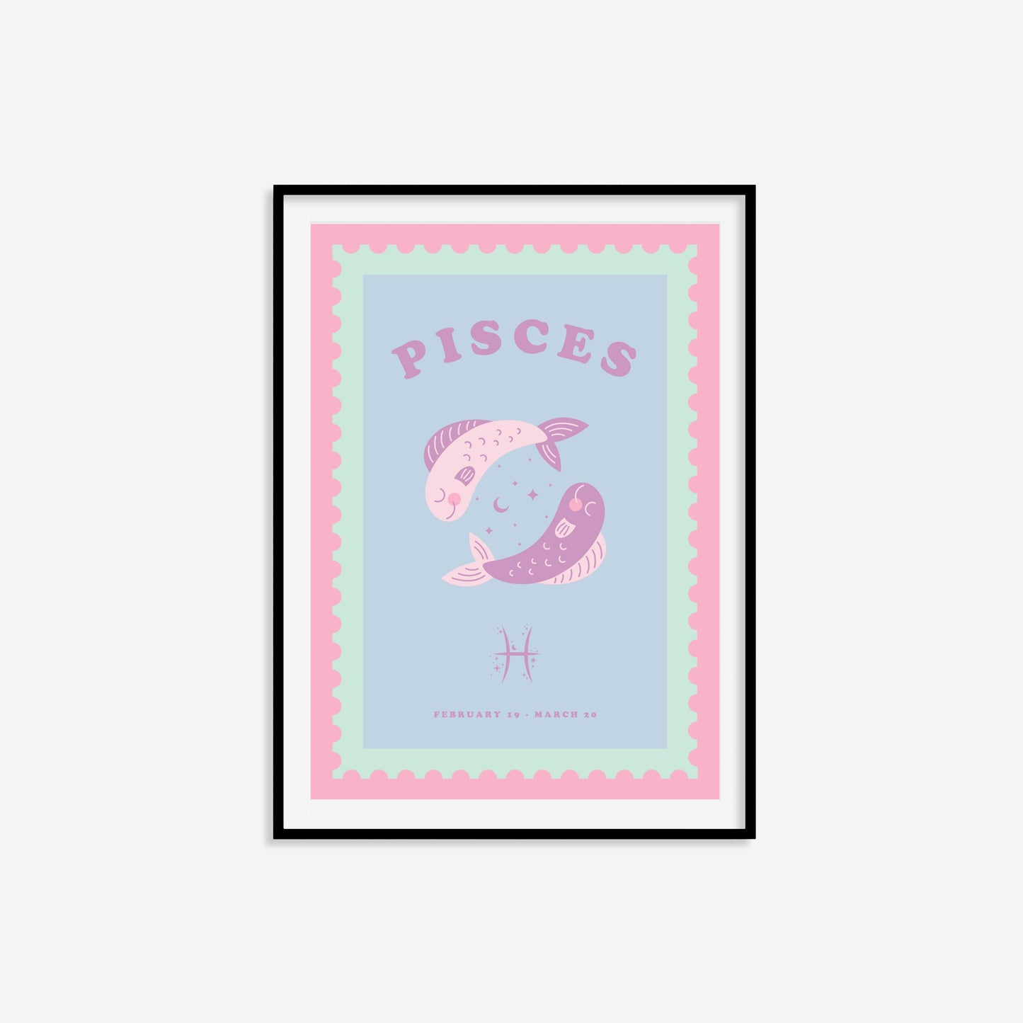 Cute Children's Pisces Zodiac Print