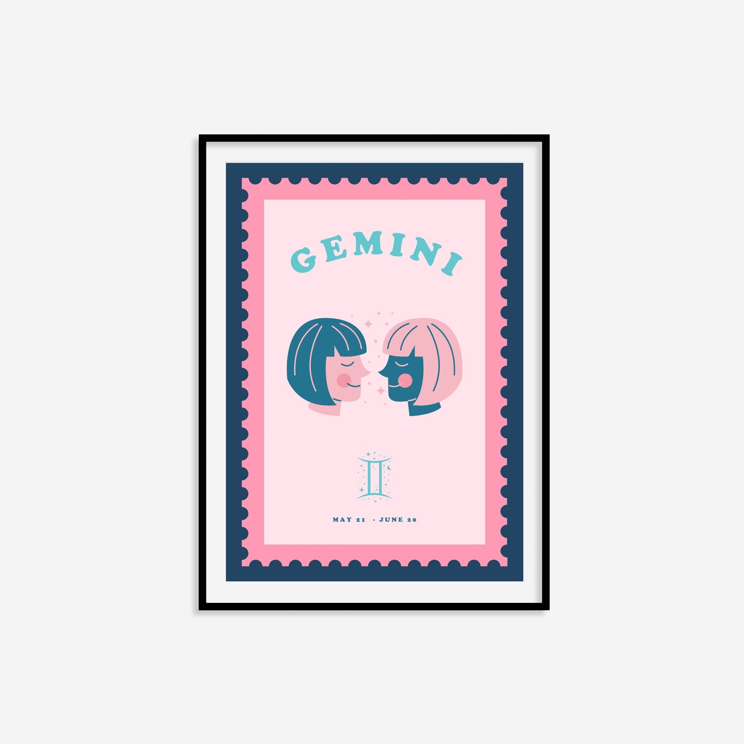 Cute Children's Gemini Zodiac Print