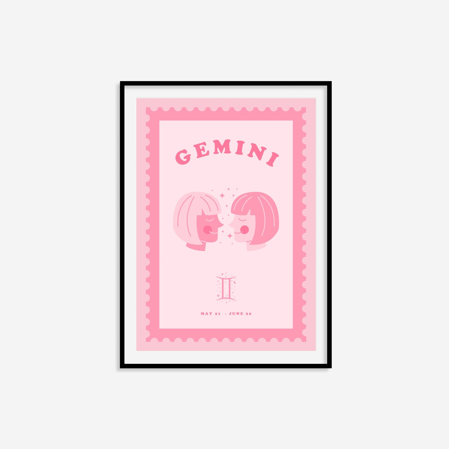 Cute Children's Gemini Zodiac Print