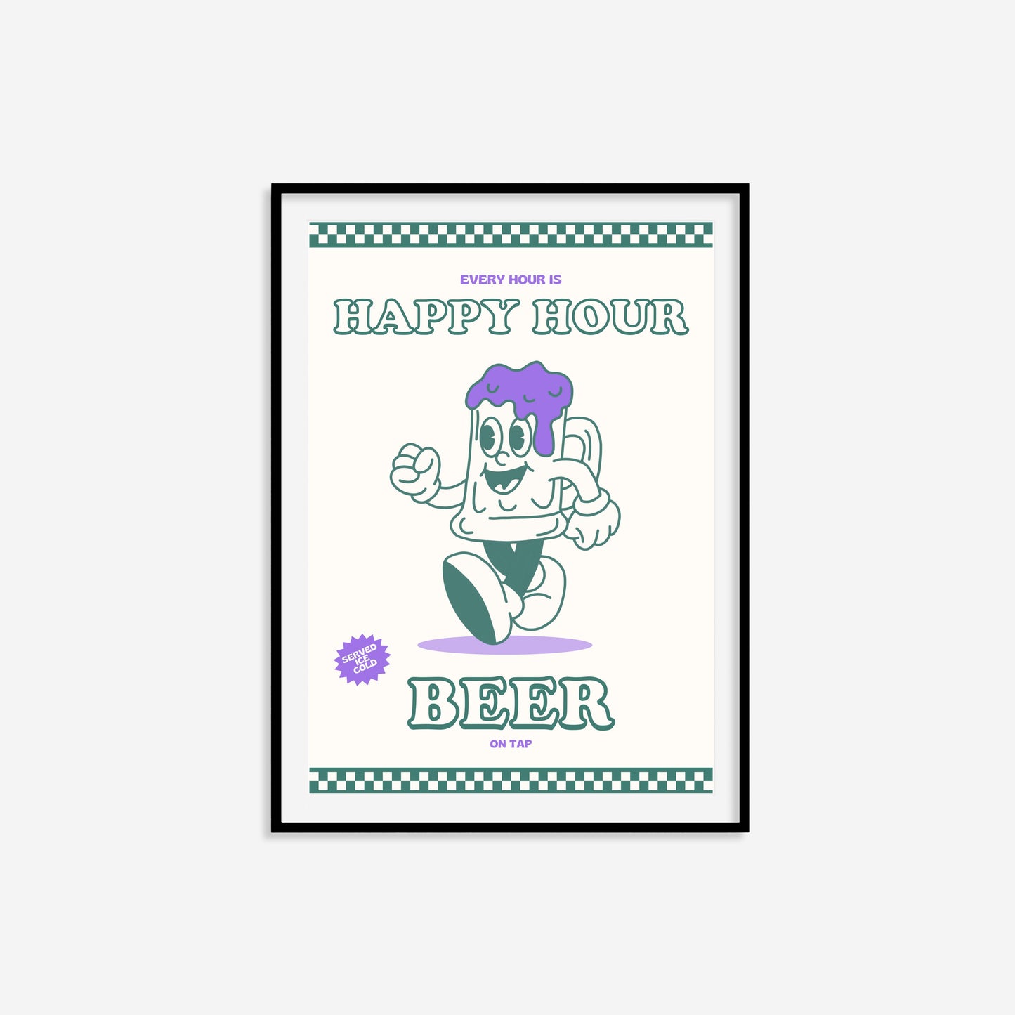 Retro Every Hour Is Happy Hour Beer On Tap Print