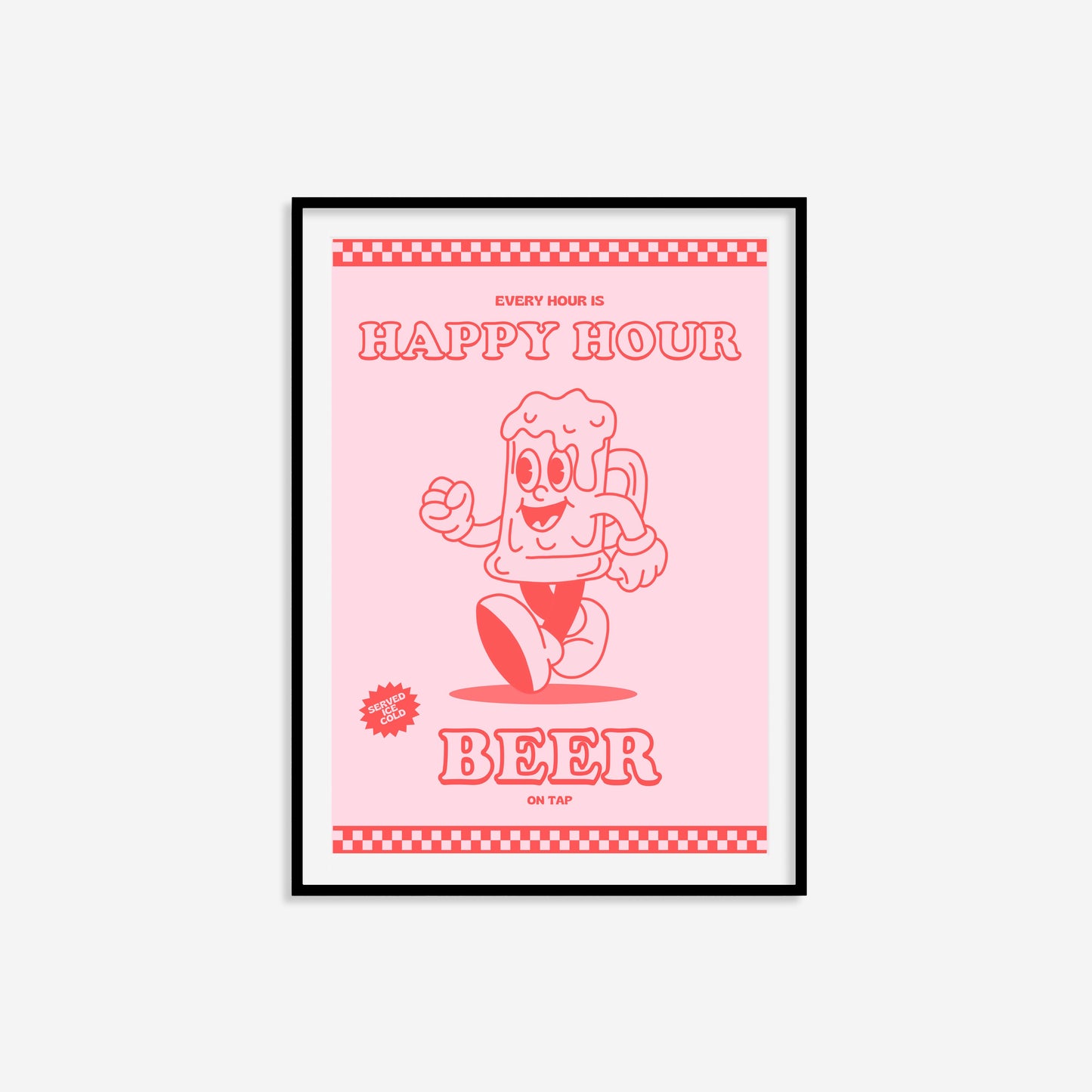 Retro Every Hour Is Happy Hour Beer On Tap Print