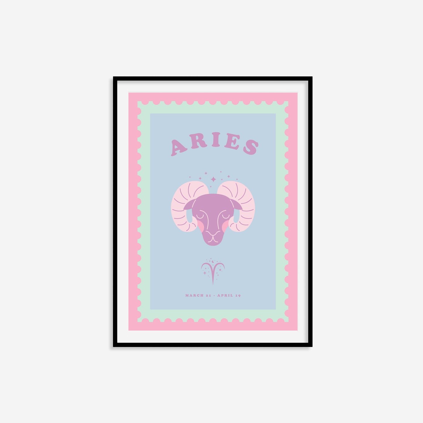 Cute Children's Aries Zodiac Print