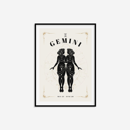 Celestial Woman Gemini Zodiac Print