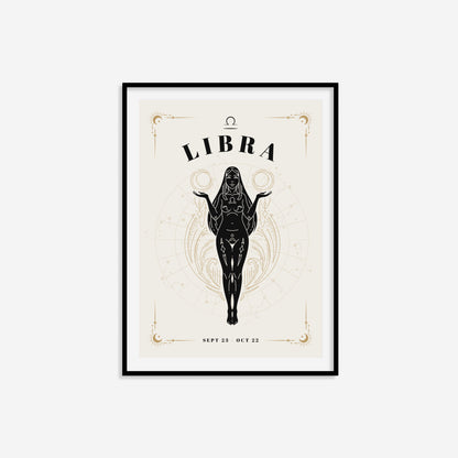 Celestial Woman Libra Zodiac Print