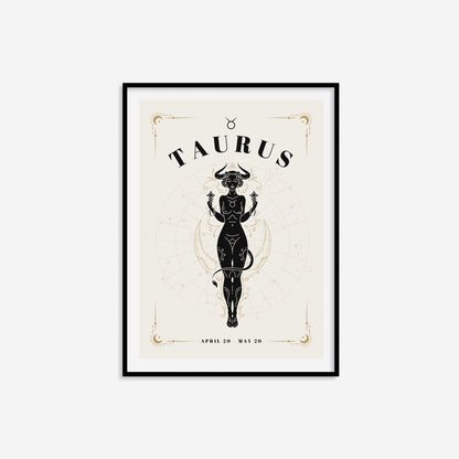 Celestial Woman Taurus Zodiac Print