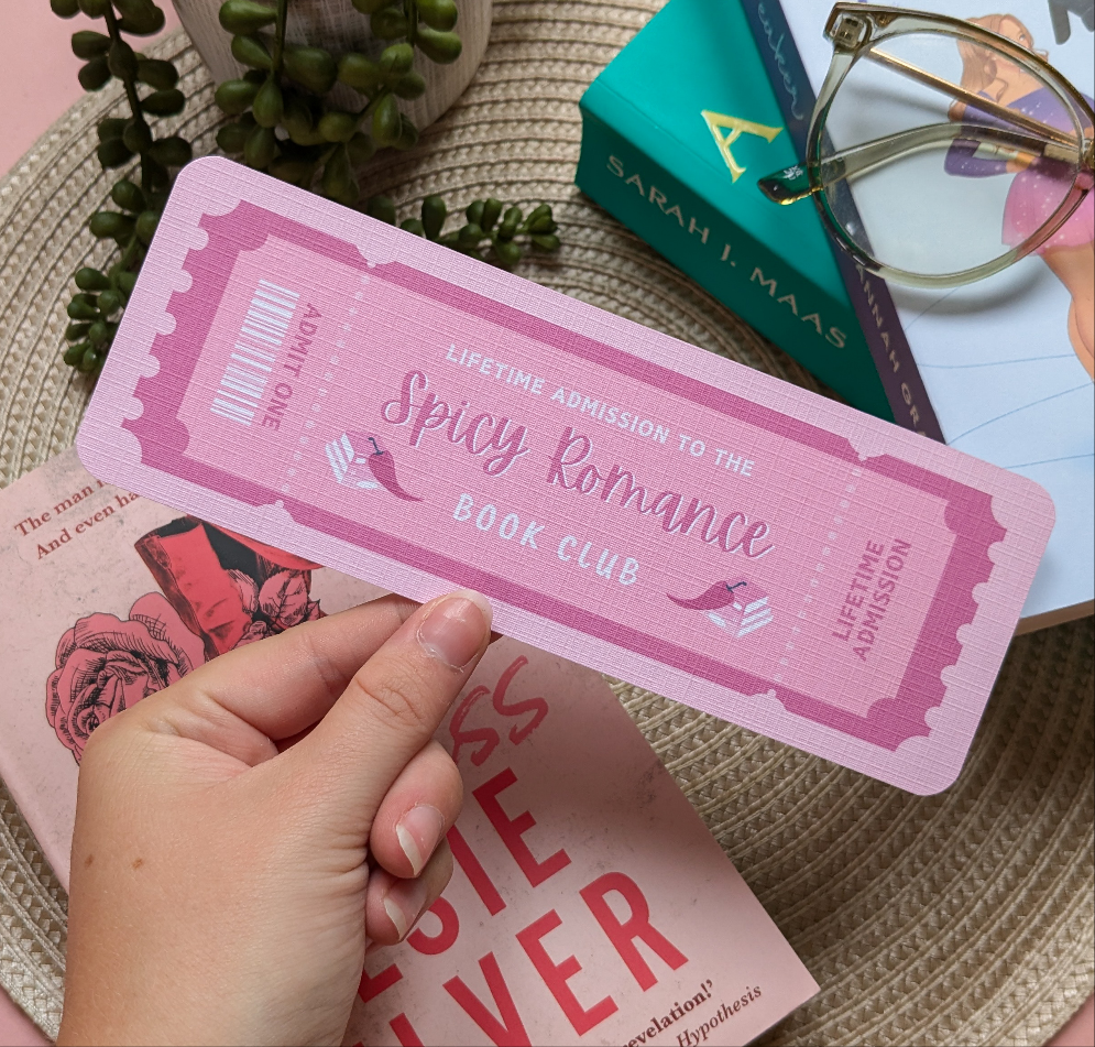 Spicy Romance Book Club Linen Card Bookmark