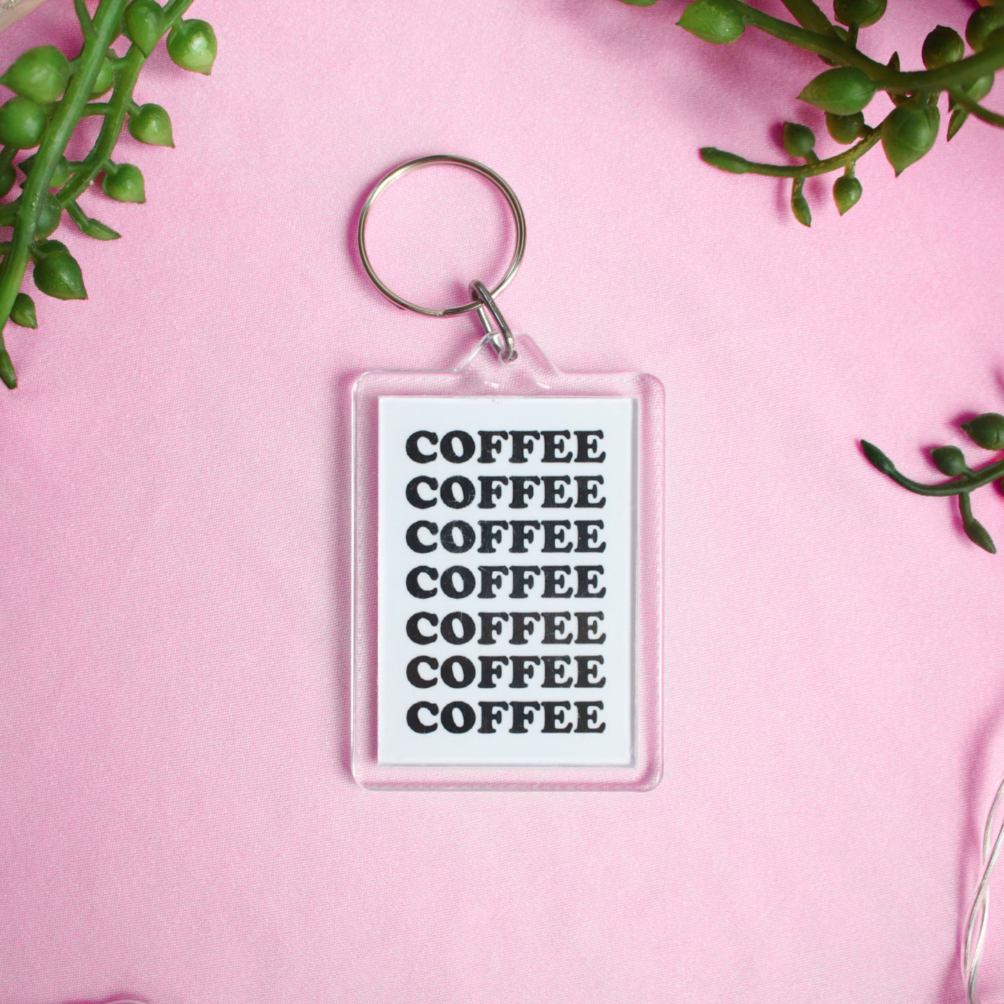 Coffee Coffee Coffee Acrylic Keyring