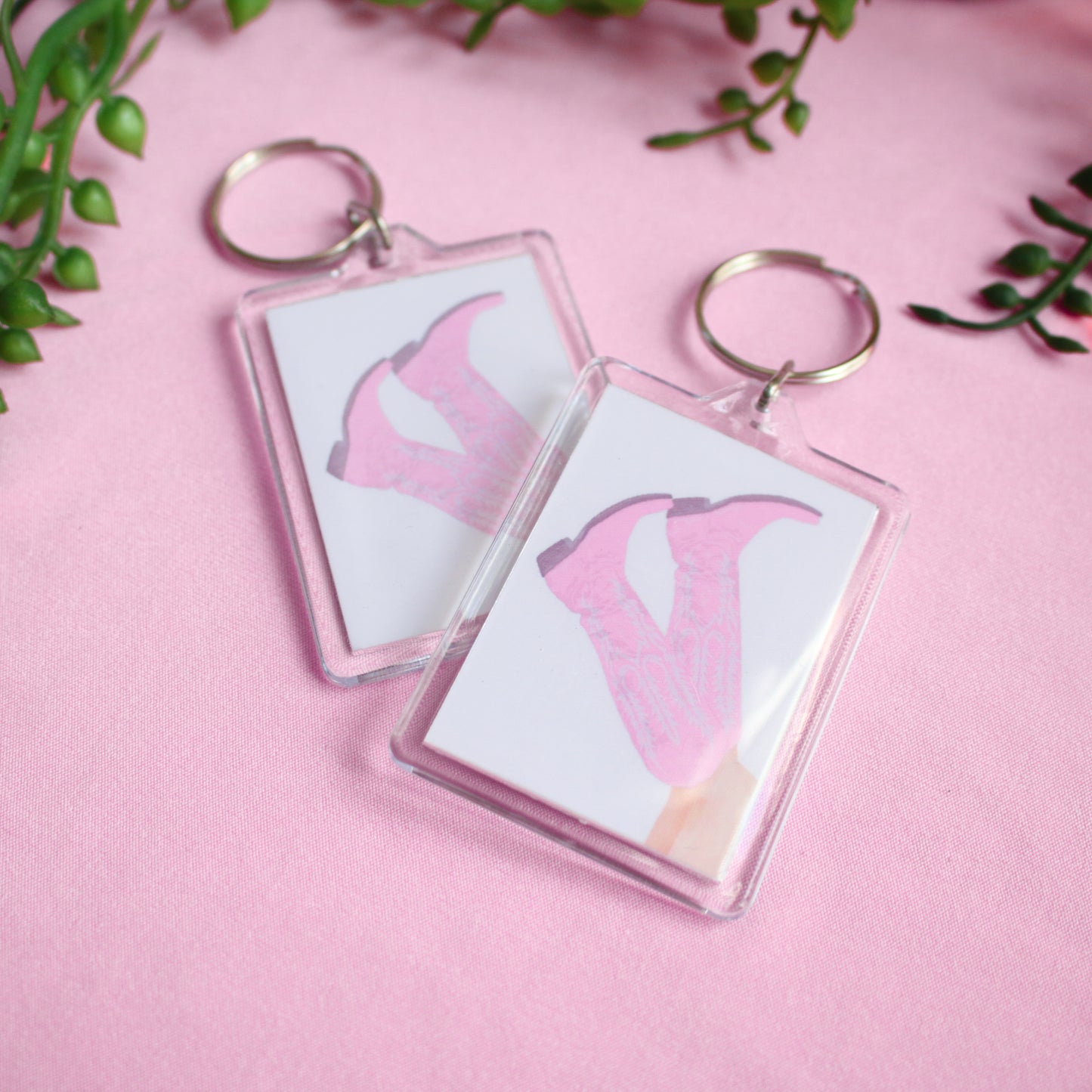 Cowgirl Boots Acrylic Keyring