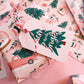 Pink and Teal Christmas Gift Wrap