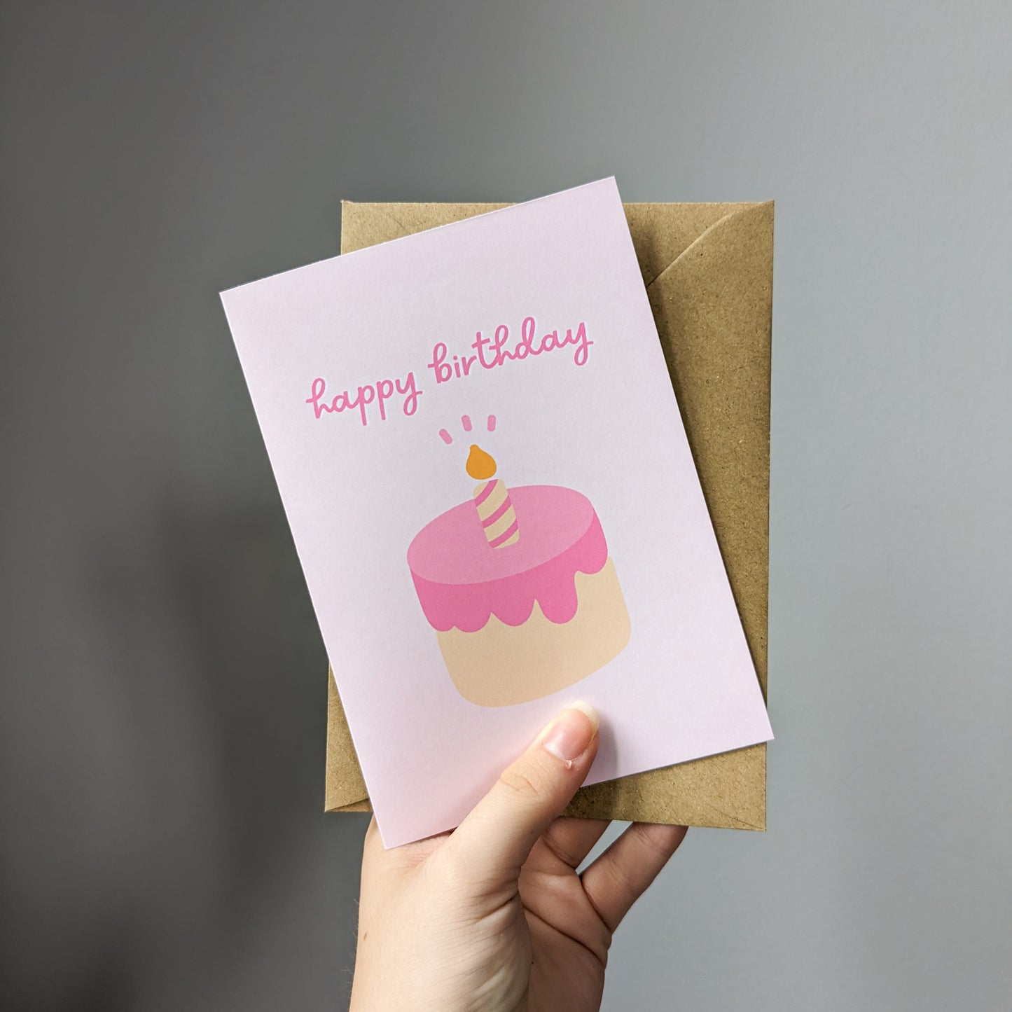 Pink Birthday Cake Card