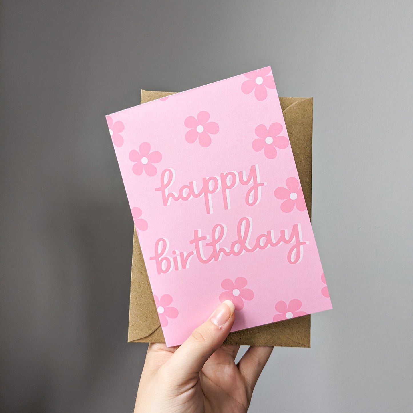 Pink Happy Birthday Card