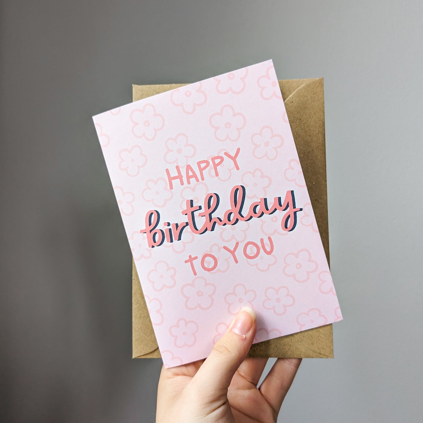 Pink Happy Birthday To You Card