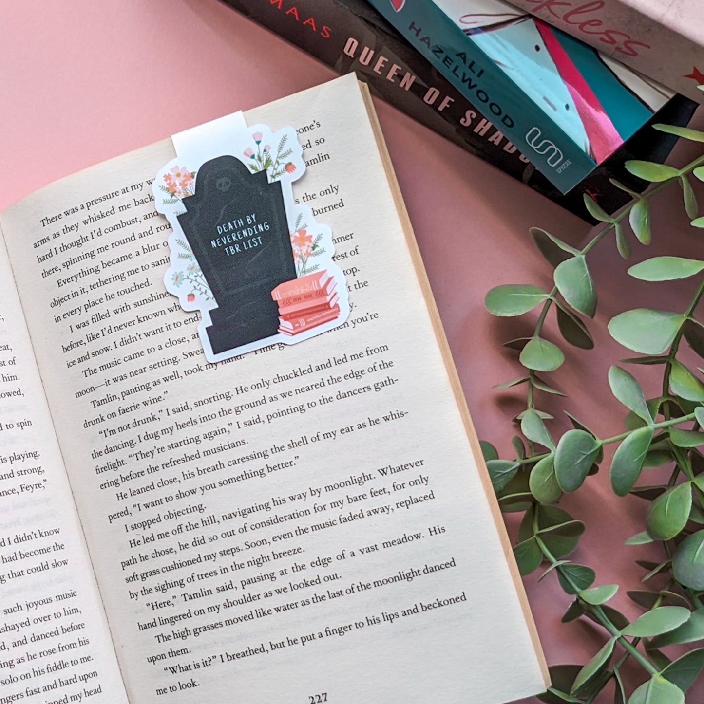 Death By Neverending TBR List Die-Cut Magnetic Bookmark