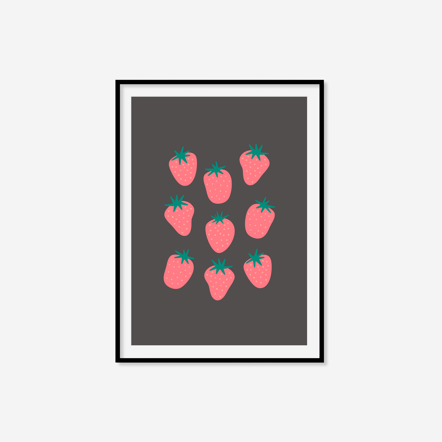 Retro Strawberries Print