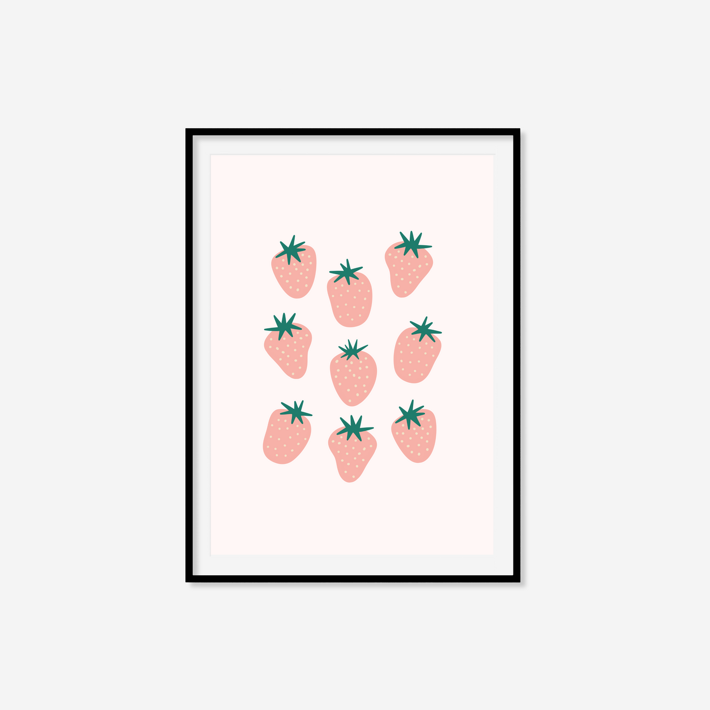 Retro Strawberries Print