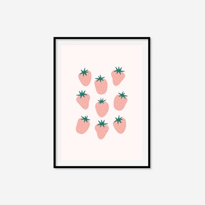 Retro Strawberries Print