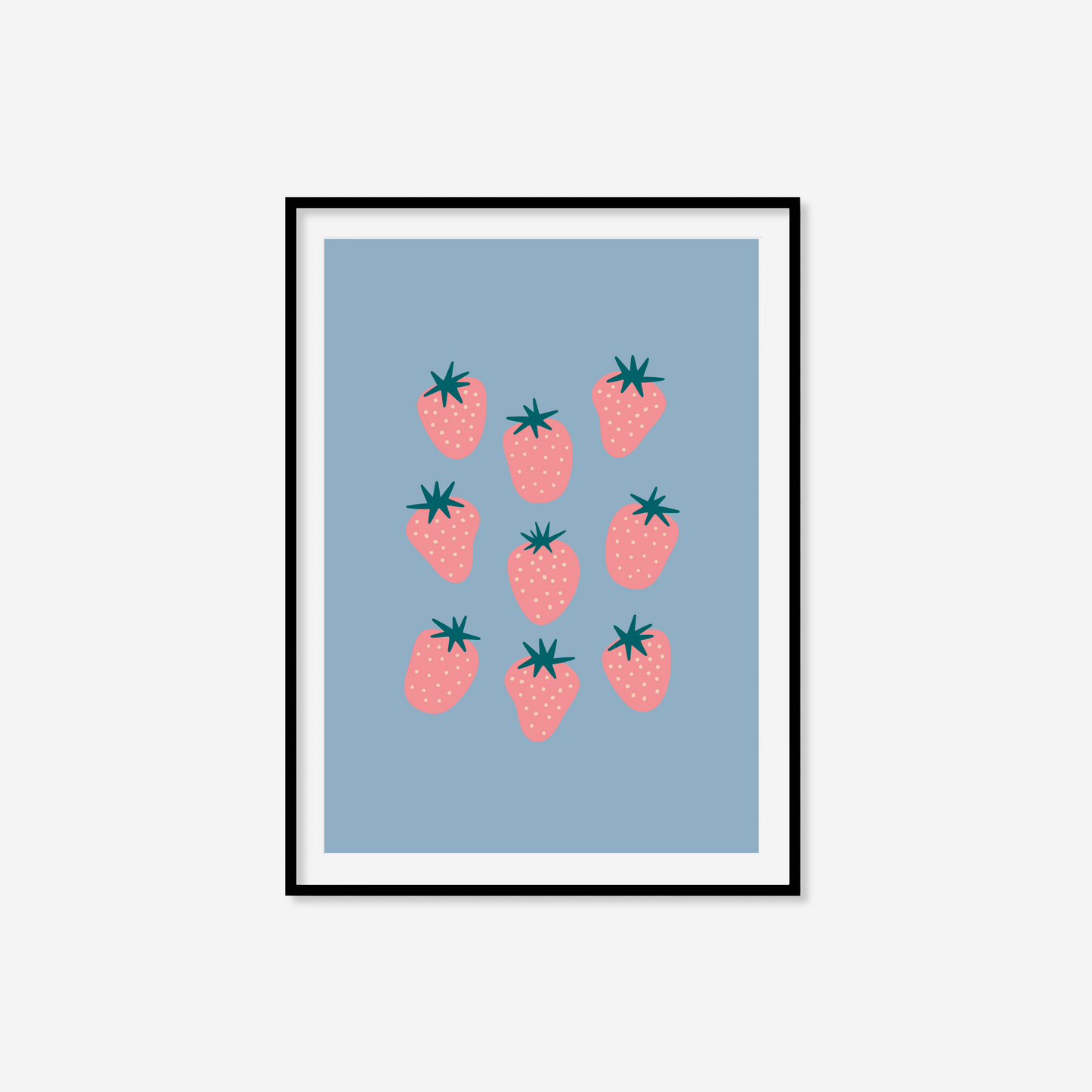 Retro Strawberries Print