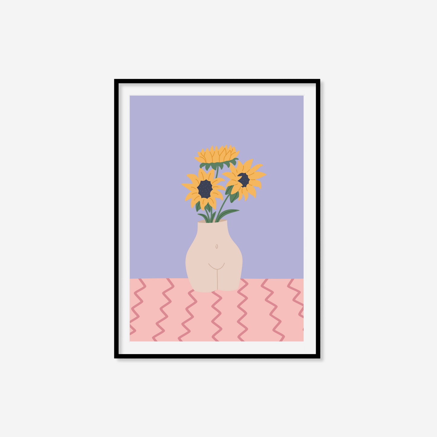 Sunflowers In Body Vase Print