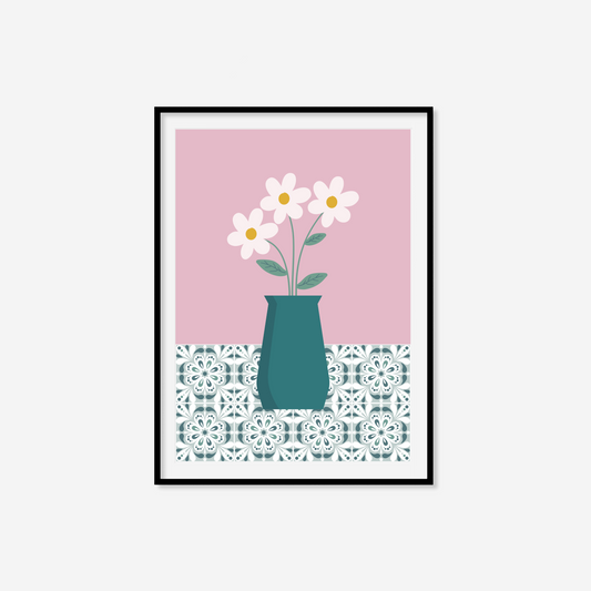 Daisies In Vase Print