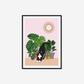 Eclectic Cat and Plants Print