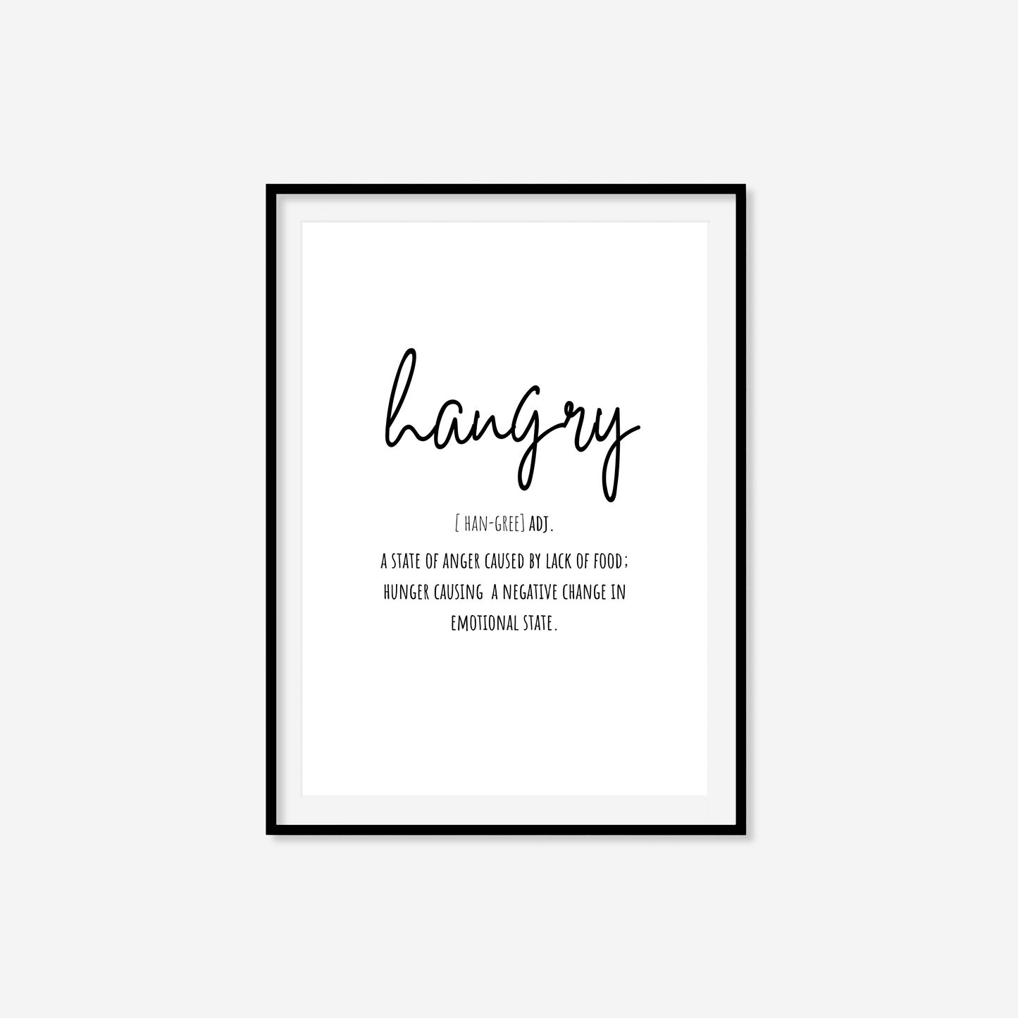 Hangry Definition Print