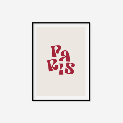 Retro Paris Typography Print