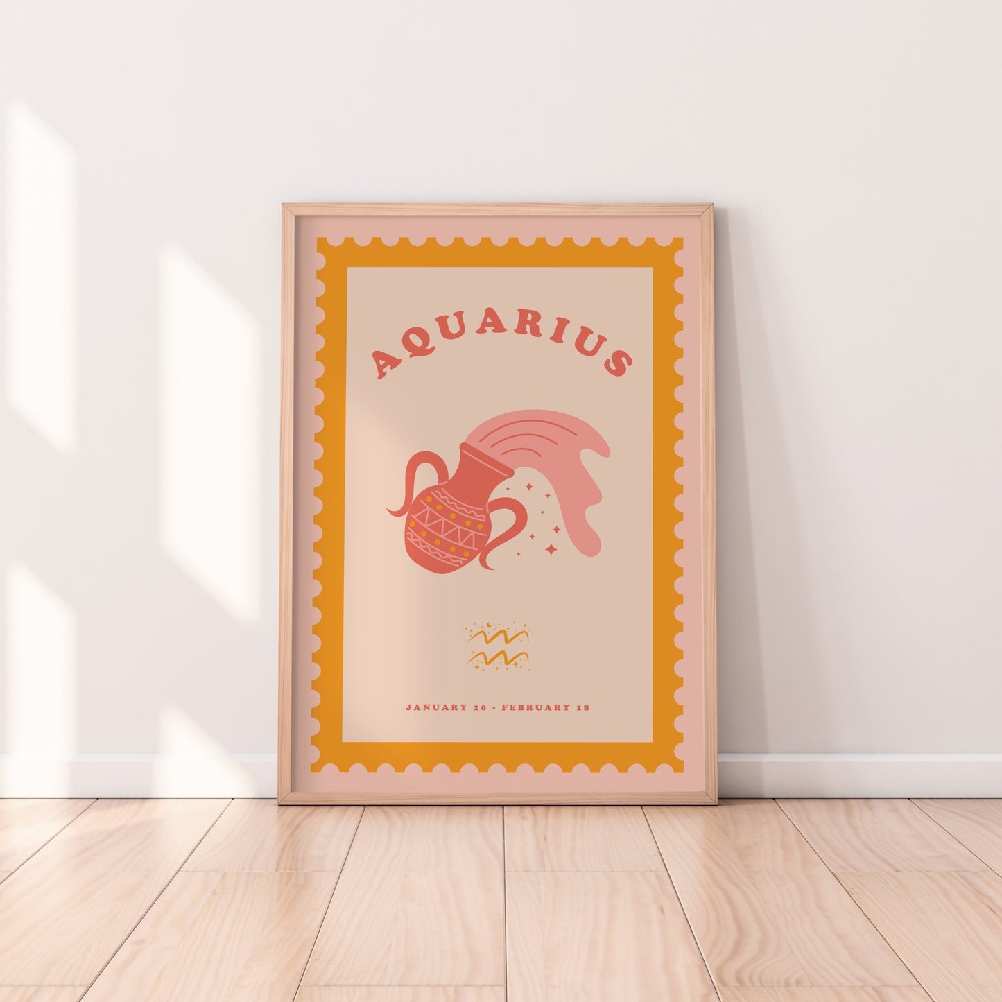 Cute Children's Aquarius Zodiac Print