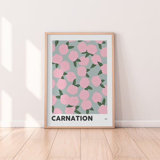 Carnation January Birth Flower Print