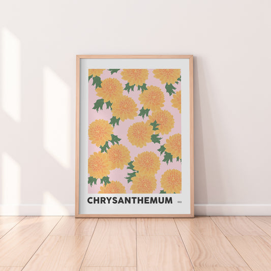 Chrysanthemum November Birth Flower Print