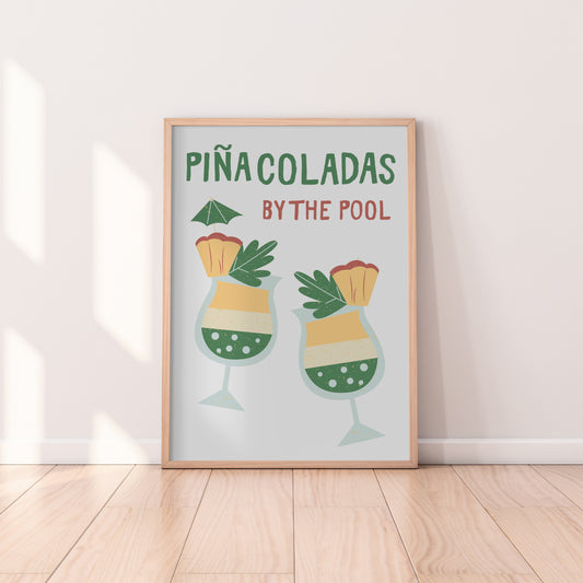 Piña Coladas By The Pool Print