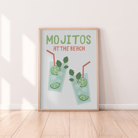 Mojitos At The Beach Print
