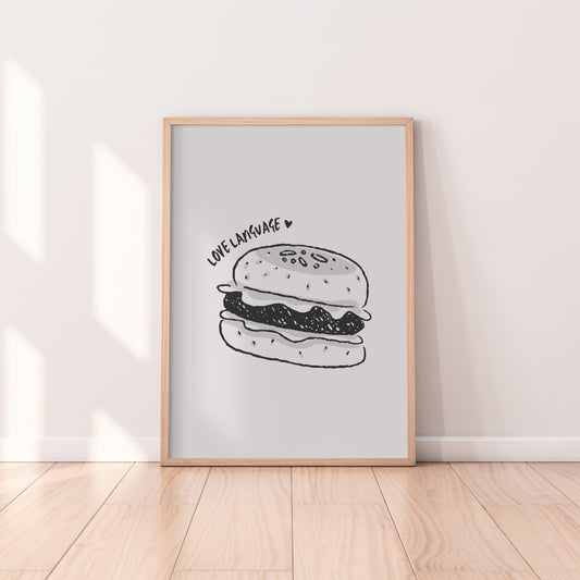 Love Language Burger Print