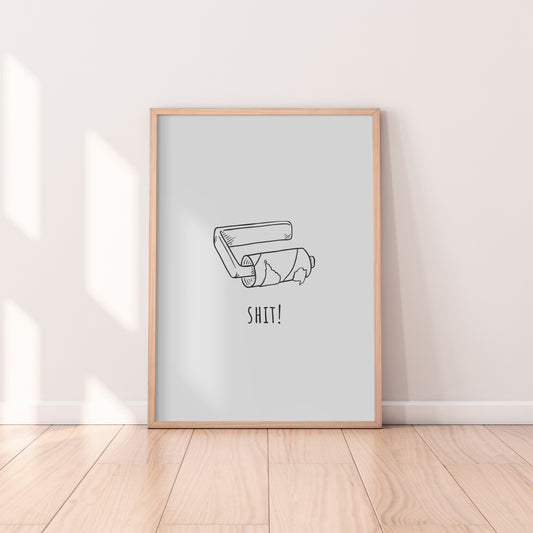 'Shit!' Empty Toilet Roll Holder Print