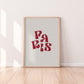 Retro Paris Typography Print