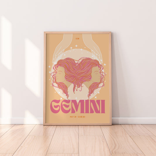 Gemini Zodiac Print