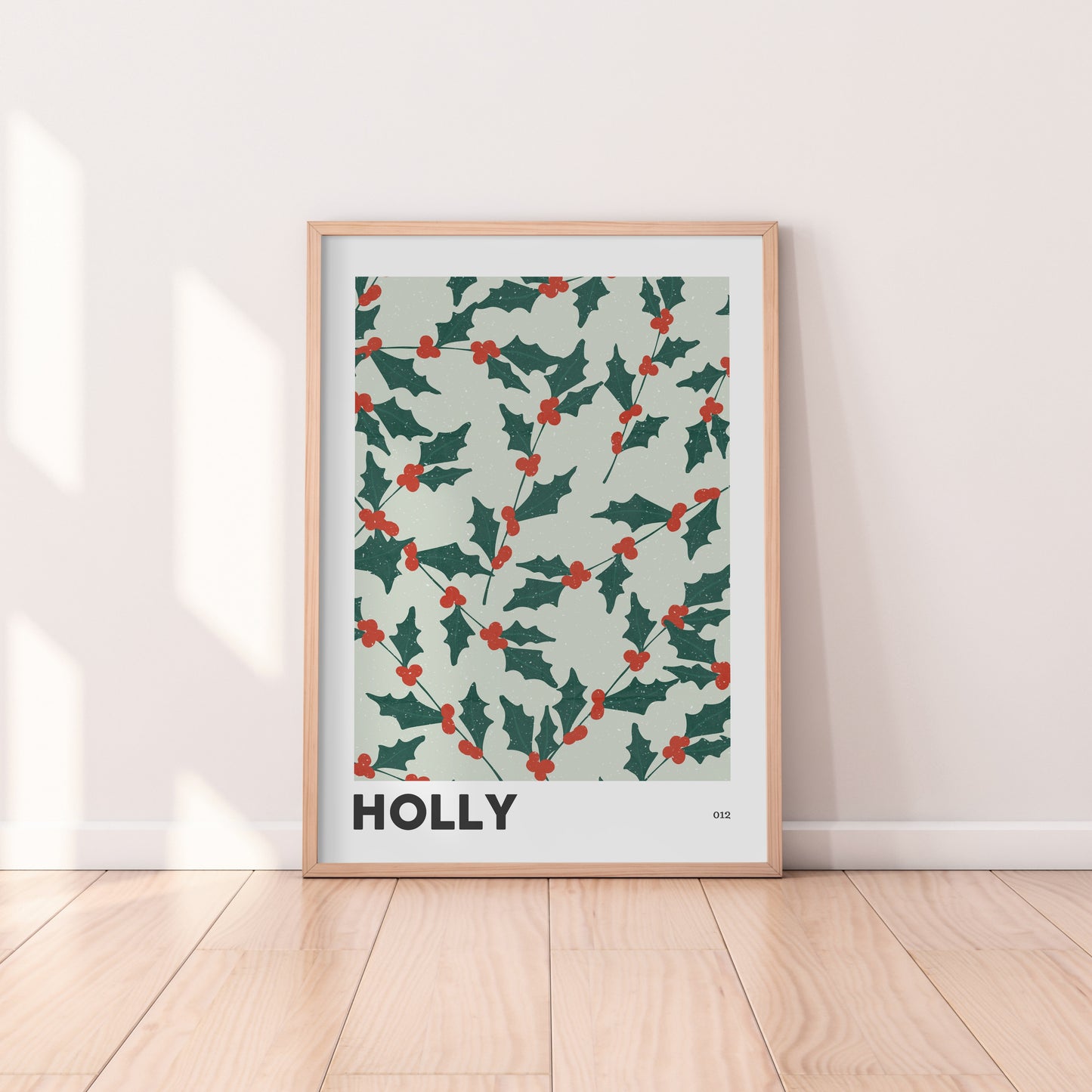 Holly December Birth Flower Print