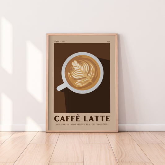 Retro Caffè Latte Caffè Series Print