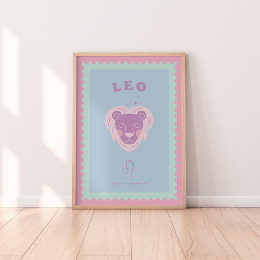 Cute Children's Leo Zodiac Print