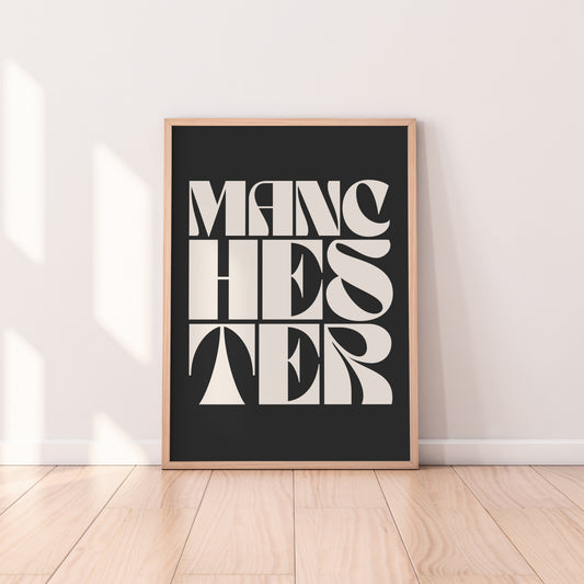 Manchester Typography Statement Print