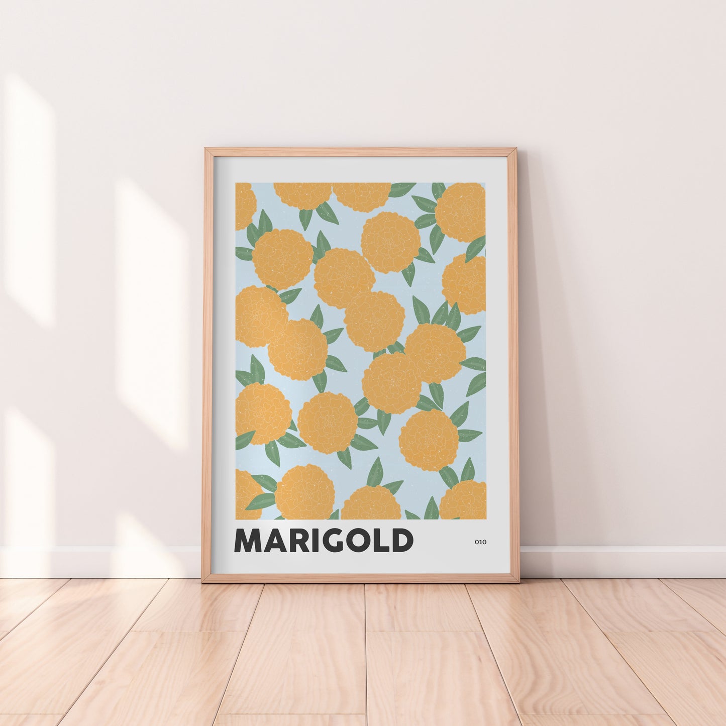 Marigold October Birth Flower Print