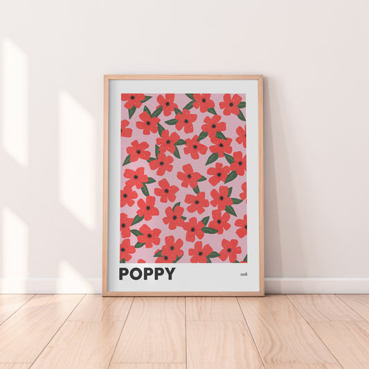 Poppy August Birth Flower Print