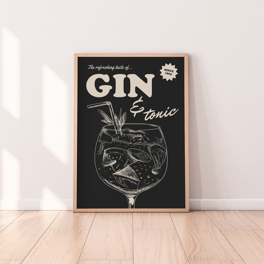 Retro Gin and Tonic Print