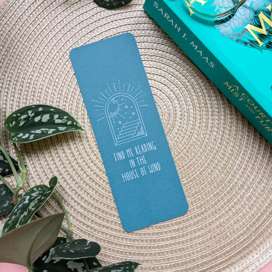 Find Me Reading In The House Of Wind Linen Card Bookmark