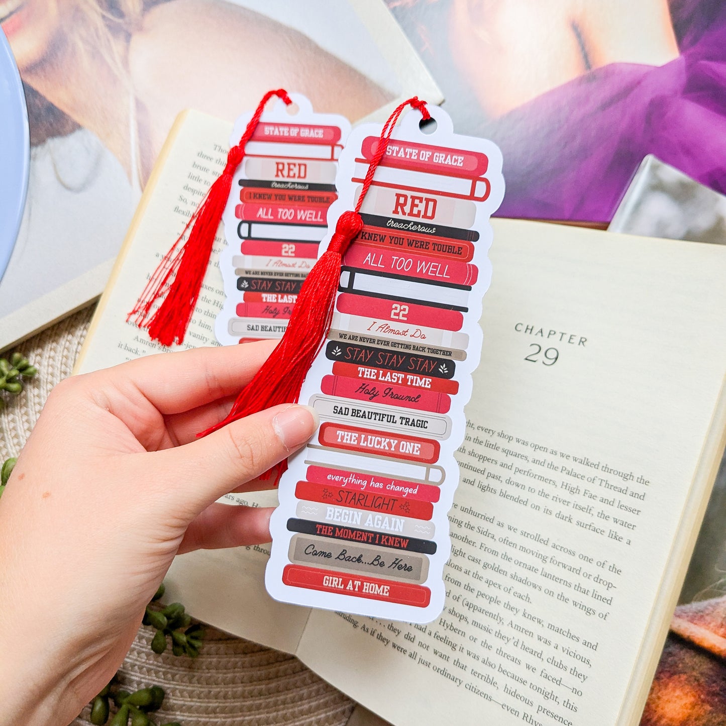 Taylor Swift Red Book Stack Bookmark With Tassel