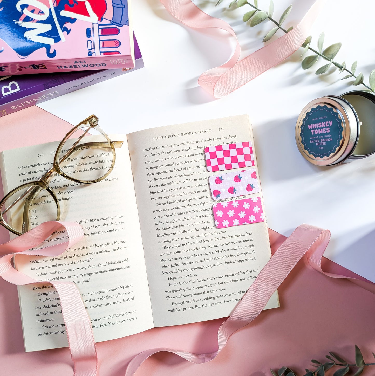 Cute Pink Magnetic Page Markers