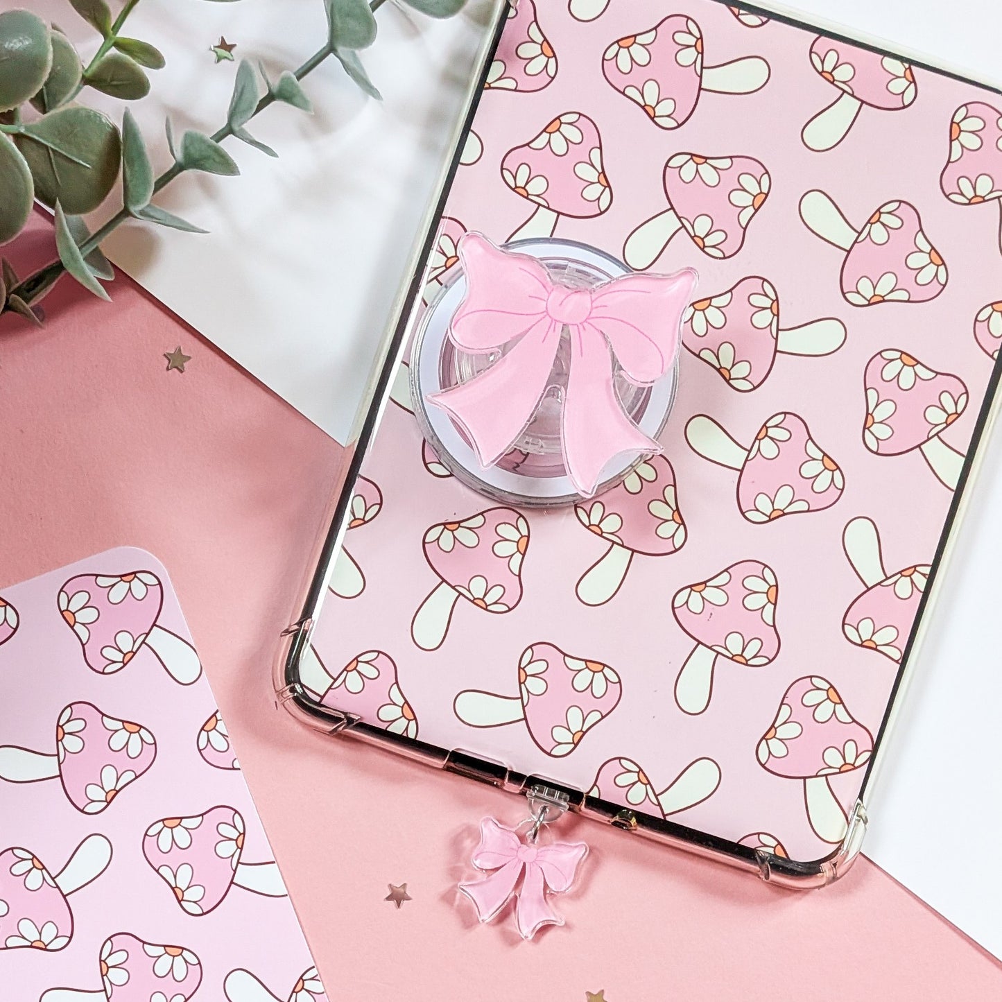 Pink bow Magnetic Kindle/Phone Grip