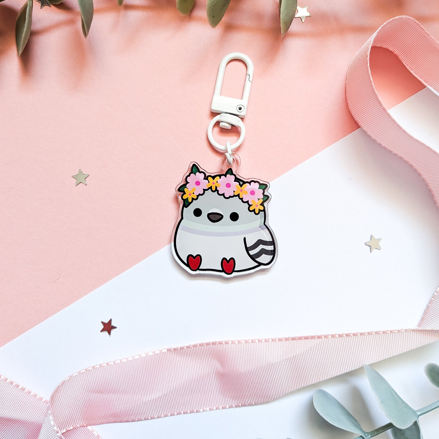 Flower Crown Pidgie Acrylic Keychain